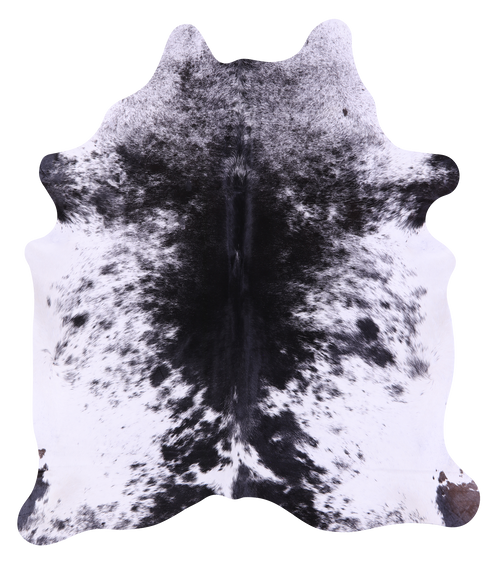 Black Salt & Pepper Natural Cowhide Rug - Large 6' 9