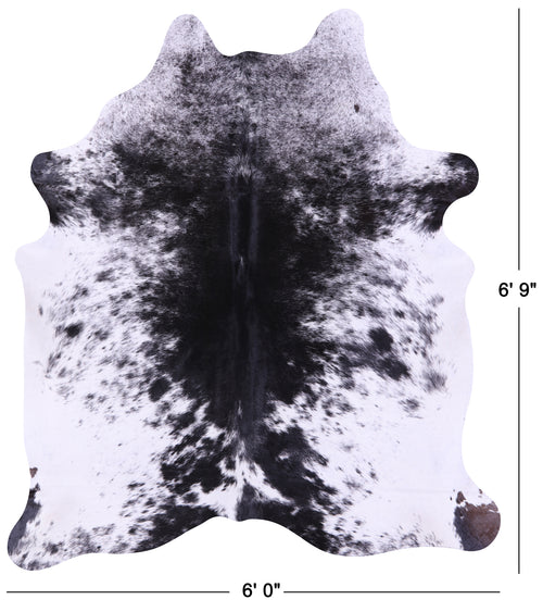 Black Salt & Pepper Natural Cowhide Rug - Large 6' 9