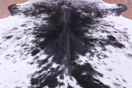 Black Salt & Pepper Natural Cowhide Rug - Large 6' 9
