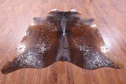 Brown Salt & Pepper Natural Cowhide Rug - XX-Large 7' 9