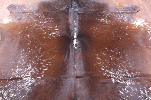 Brown Salt & Pepper Natural Cowhide Rug - XX-Large 7' 9