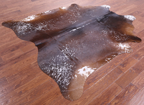 Brown Salt & Pepper Natural Cowhide Rug - XX-Large 7' 9