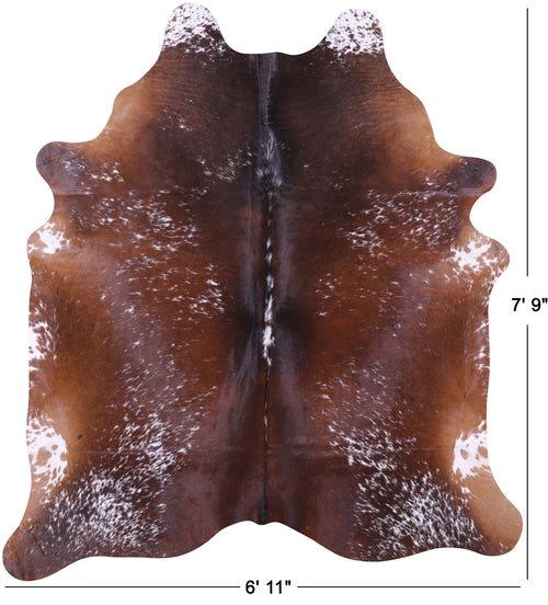 Brown Salt & Pepper Natural Cowhide Rug - XX-Large 7' 9