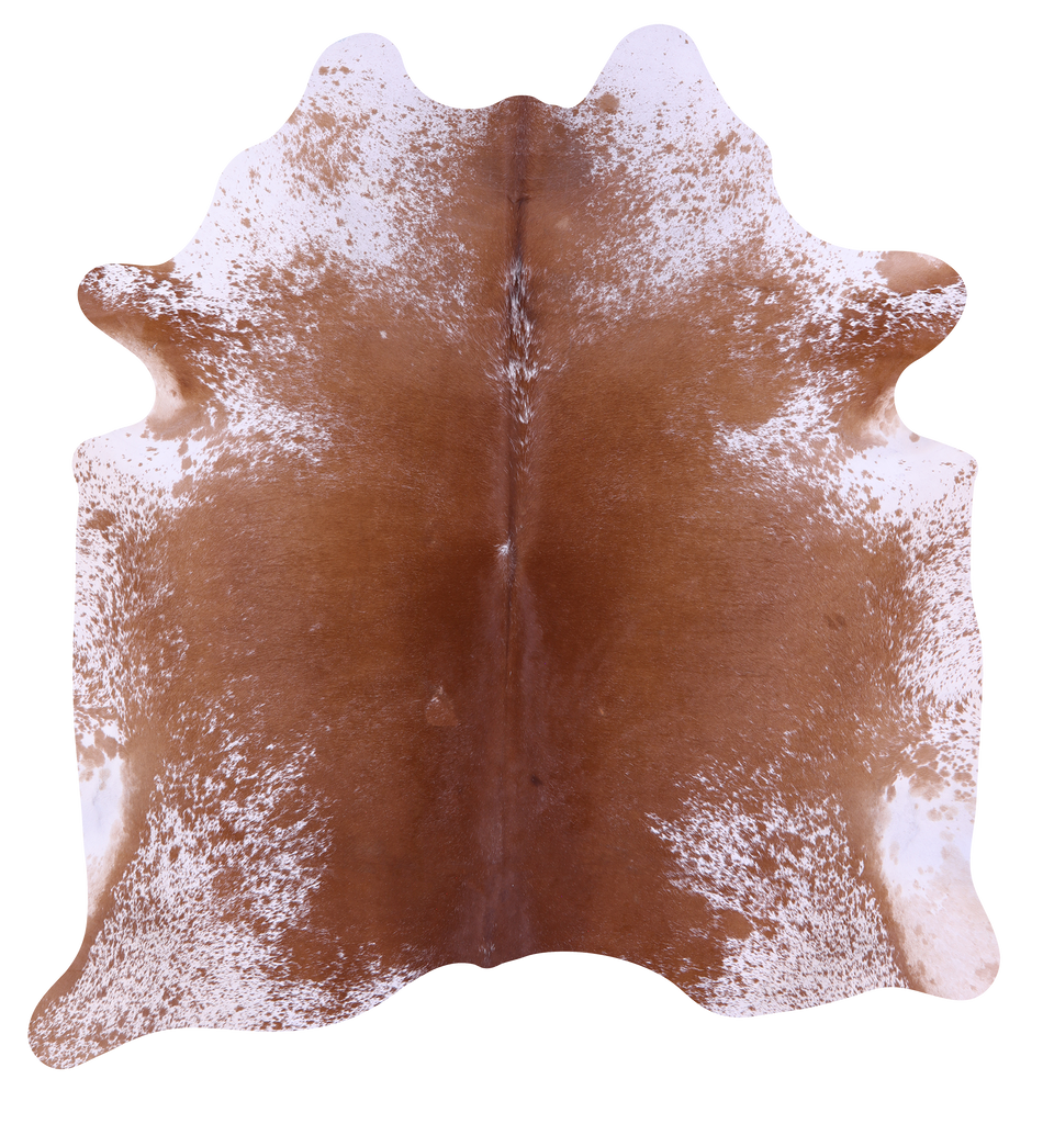 Brown Salt & Pepper Natural Cowhide Rug - Large 6' 10"H x 6' 5"W