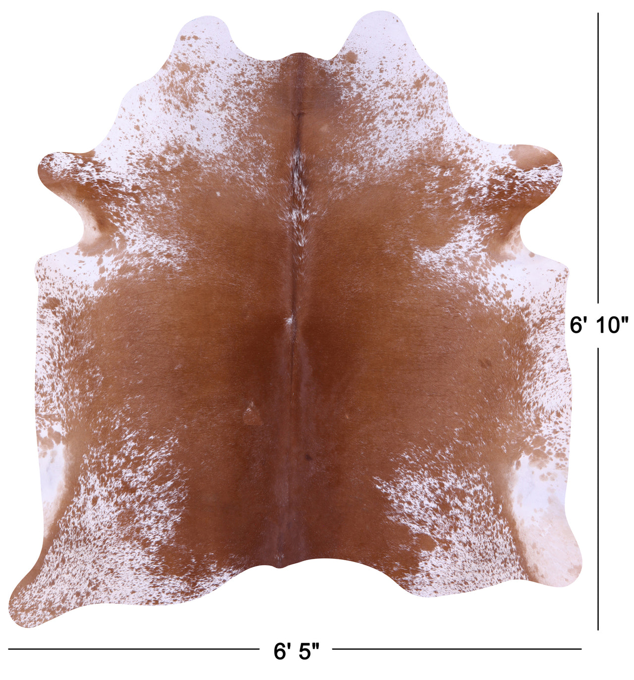Brown Salt & Pepper Natural Cowhide Rug - Large 6' 10"H x 6' 5"W
