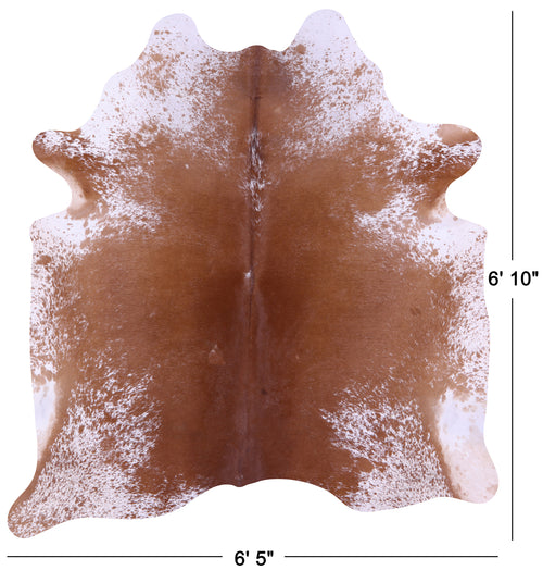 Brown Salt & Pepper Natural Cowhide Rug - Large 6' 10