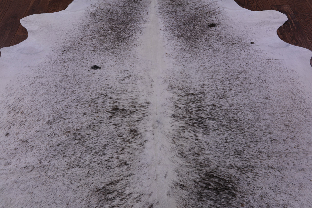 Brown Salt & Pepper Natural Cowhide Rug - X-Large 7' 7"H x 6' 3"W