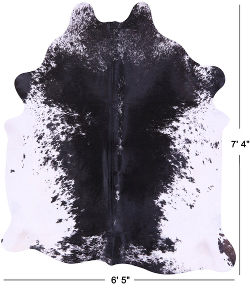 Black Salt & Pepper Natural Cowhide Rug - X-Large 7' 4