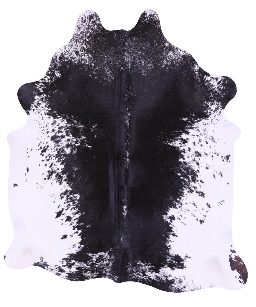 Black Salt & Pepper Natural Cowhide Rug - X-Large 7' 4"H x 6' 5"W