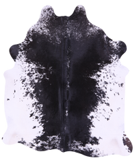 Thumbnail for Black Salt & Pepper Natural Cowhide Rug - X-Large 7' 4