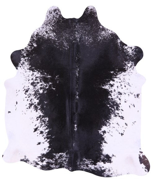 Black Salt & Pepper Natural Cowhide Rug - X-Large 7' 4
