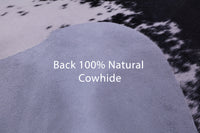 Thumbnail for Black Salt & Pepper Natural Cowhide Rug - X-Large 7' 4