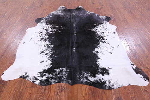 Black Salt & Pepper Natural Cowhide Rug - X-Large 7' 4