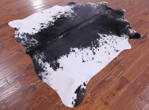 Black Salt & Pepper Natural Cowhide Rug - X-Large 7' 4