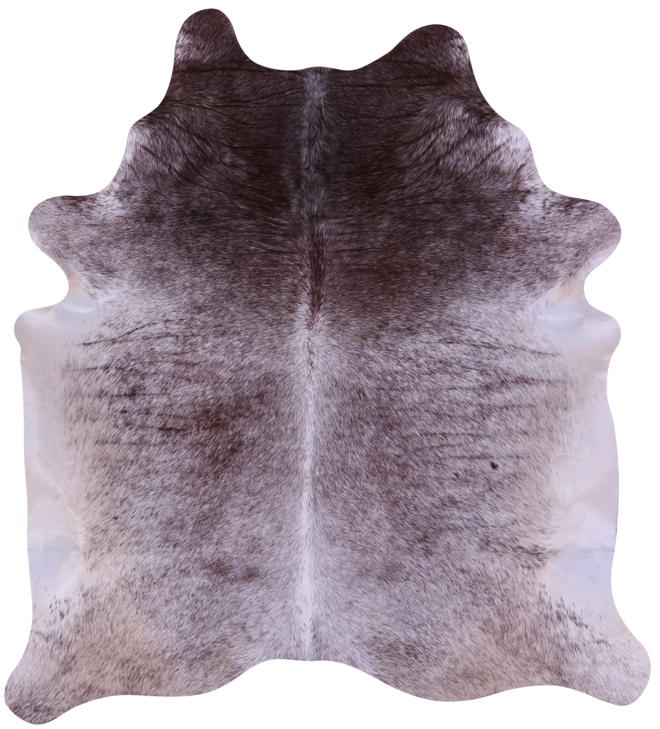 Brown Salt & Pepper Natural Cowhide Rug - X-Large 7' 7"H x 6' 10"W