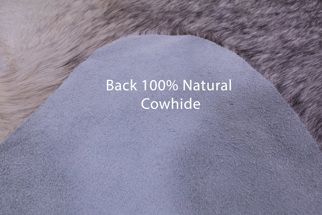 Brown Salt & Pepper Natural Cowhide Rug - X-Large 7' 7"H x 6' 10"W
