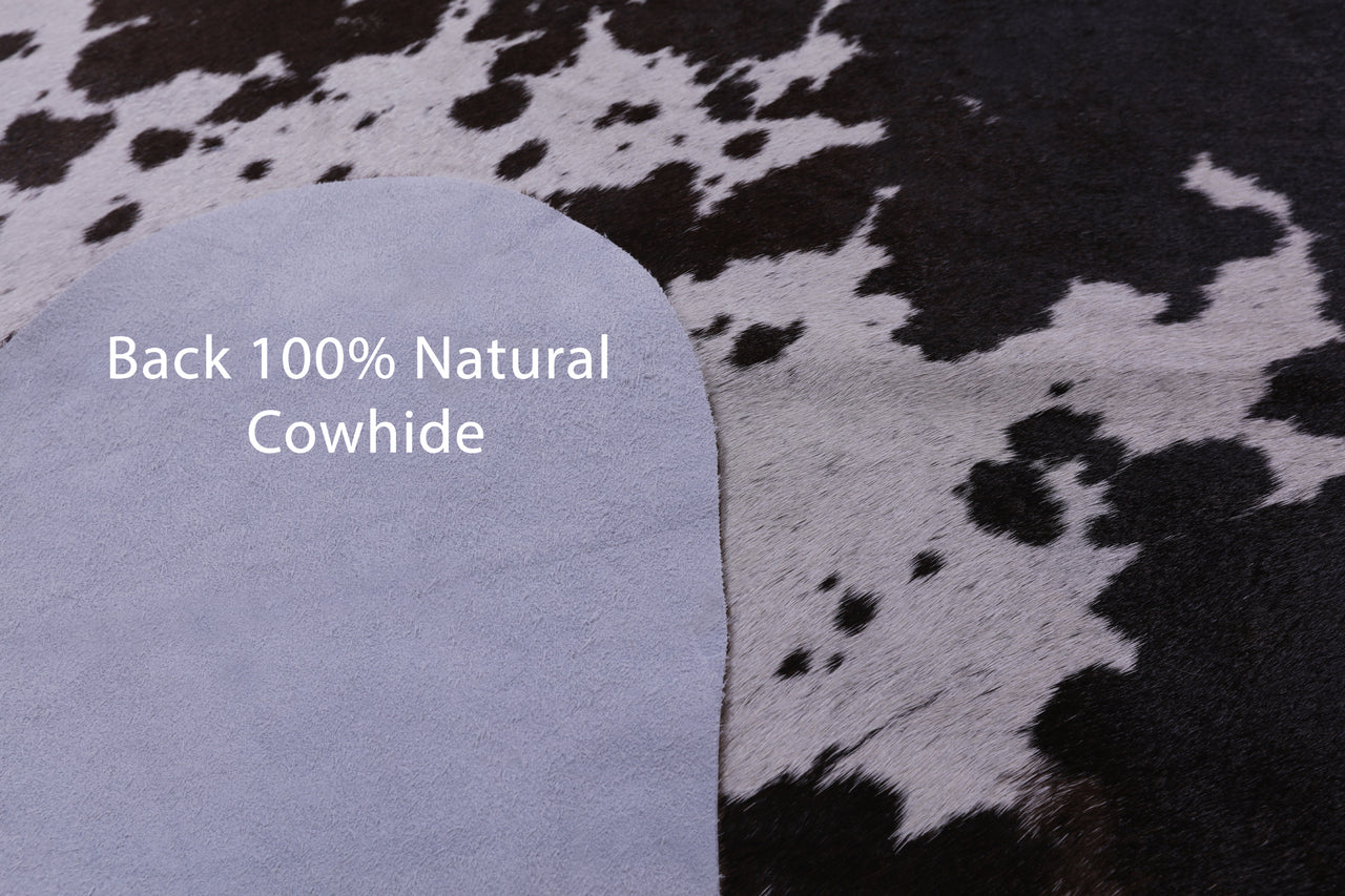 Brown Salt & Pepper Natural Cowhide Rug - X-Large 7' 6"H x 6' 8"W