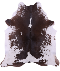 Thumbnail for Brown Salt & Pepper Natural Cowhide Rug - X-Large 7' 6