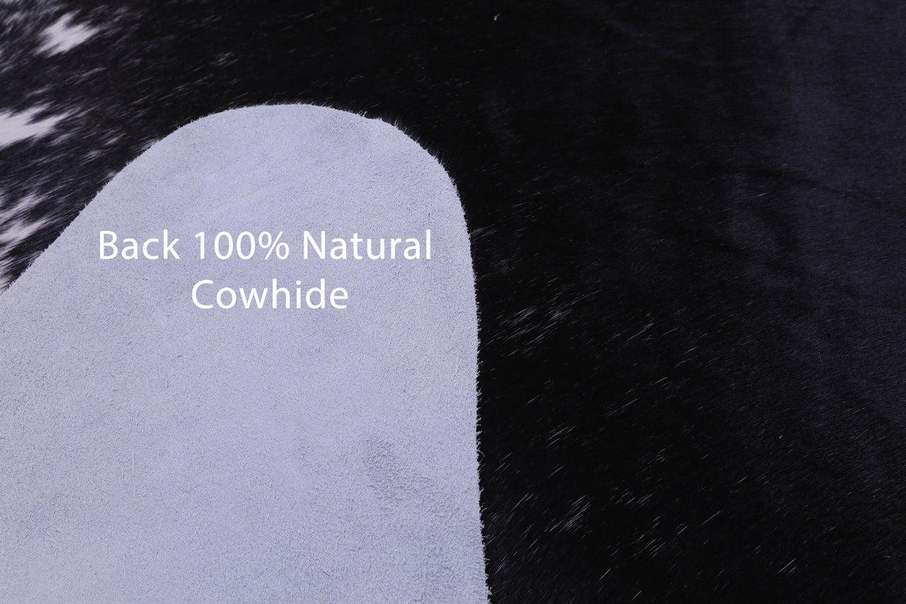 Black Salt & Pepper Natural Cowhide Rug - X-Large 7' 0"H x 6' 0"W