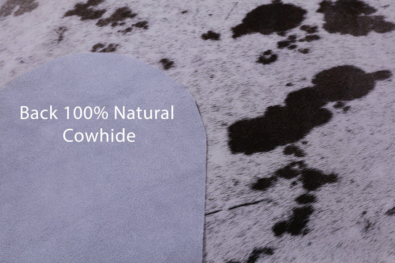 Brown Salt & Pepper Natural Cowhide Rug - X-Large 7' 5"H x 6' 5"W