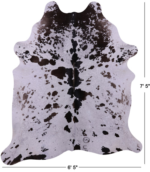 Brown Salt & Pepper Natural Cowhide Rug - X-Large 7' 5