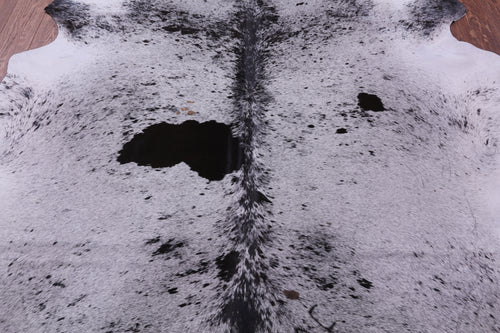 Black Salt & Pepper Natural Cowhide Rug - X-Large 7' 6