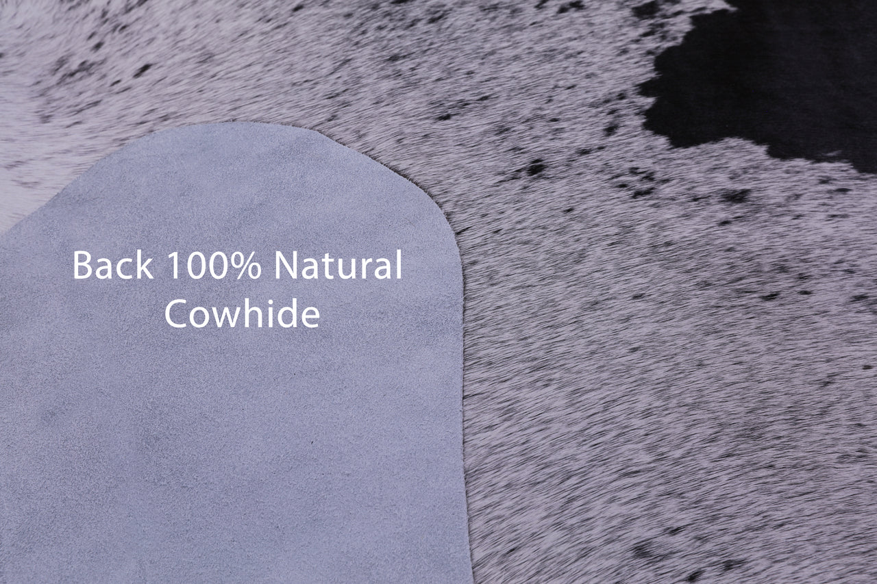 Black Salt & Pepper Natural Cowhide Rug - X-Large 7' 6"H x 6' 10"W