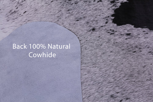 Black Salt & Pepper Natural Cowhide Rug - X-Large 7' 6
