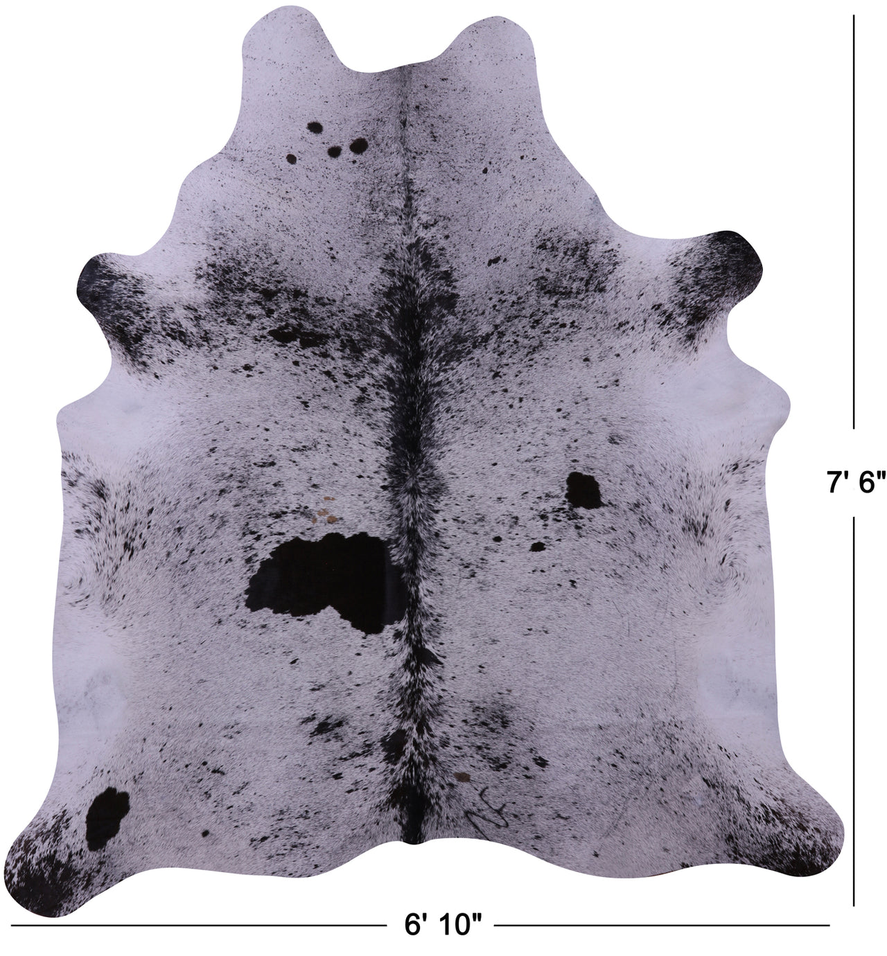 Black Salt & Pepper Natural Cowhide Rug - X-Large 7' 6"H x 6' 10"W