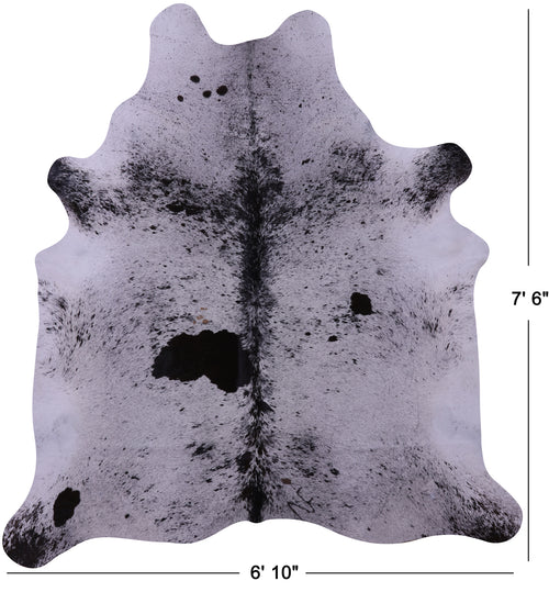 Black Salt & Pepper Natural Cowhide Rug - X-Large 7' 6