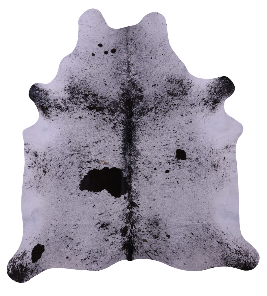 Black Salt & Pepper Natural Cowhide Rug - X-Large 7' 6"H x 6' 10"W