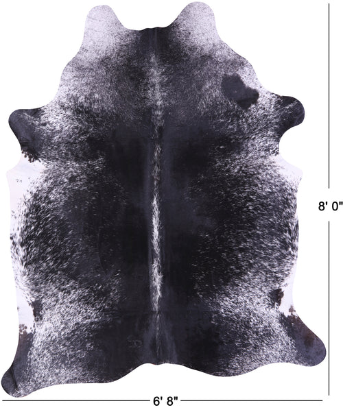Black Salt & Pepper Natural Cowhide Rug - XX-Large 8' 0