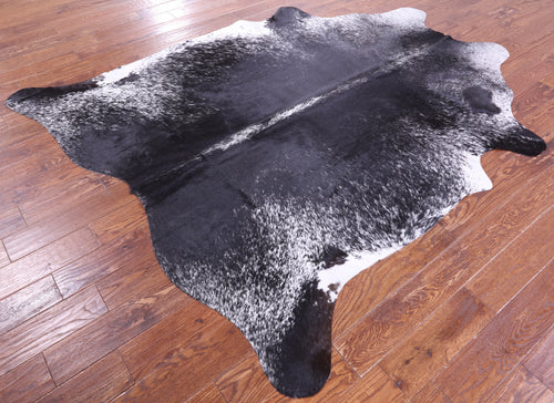 Black Salt & Pepper Natural Cowhide Rug - XX-Large 8' 0