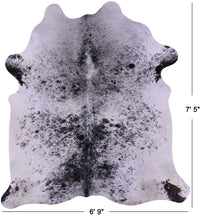 Thumbnail for Black Salt & Pepper Natural Cowhide Rug - X-Large 7' 5
