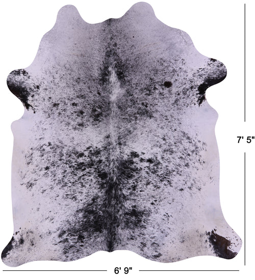 Black Salt & Pepper Natural Cowhide Rug - X-Large 7' 5
