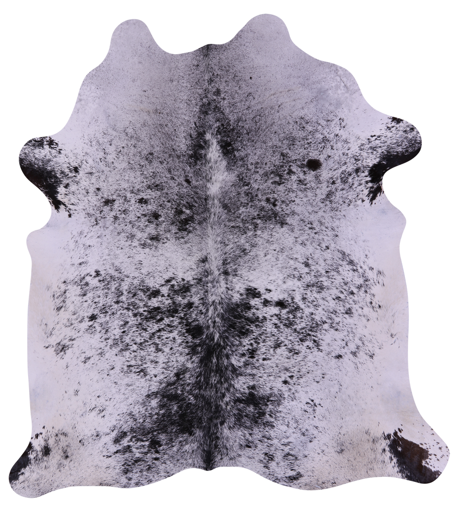 Black Salt & Pepper Natural Cowhide Rug - X-Large 7' 5"H x 6' 9"W