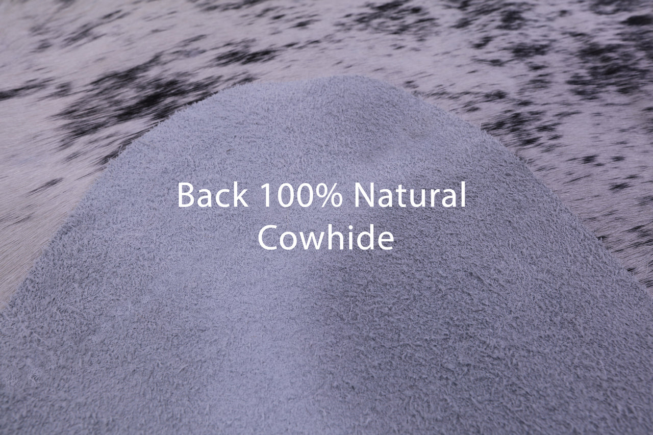 Black Salt & Pepper Natural Cowhide Rug - X-Large 7' 5"H x 6' 9"W