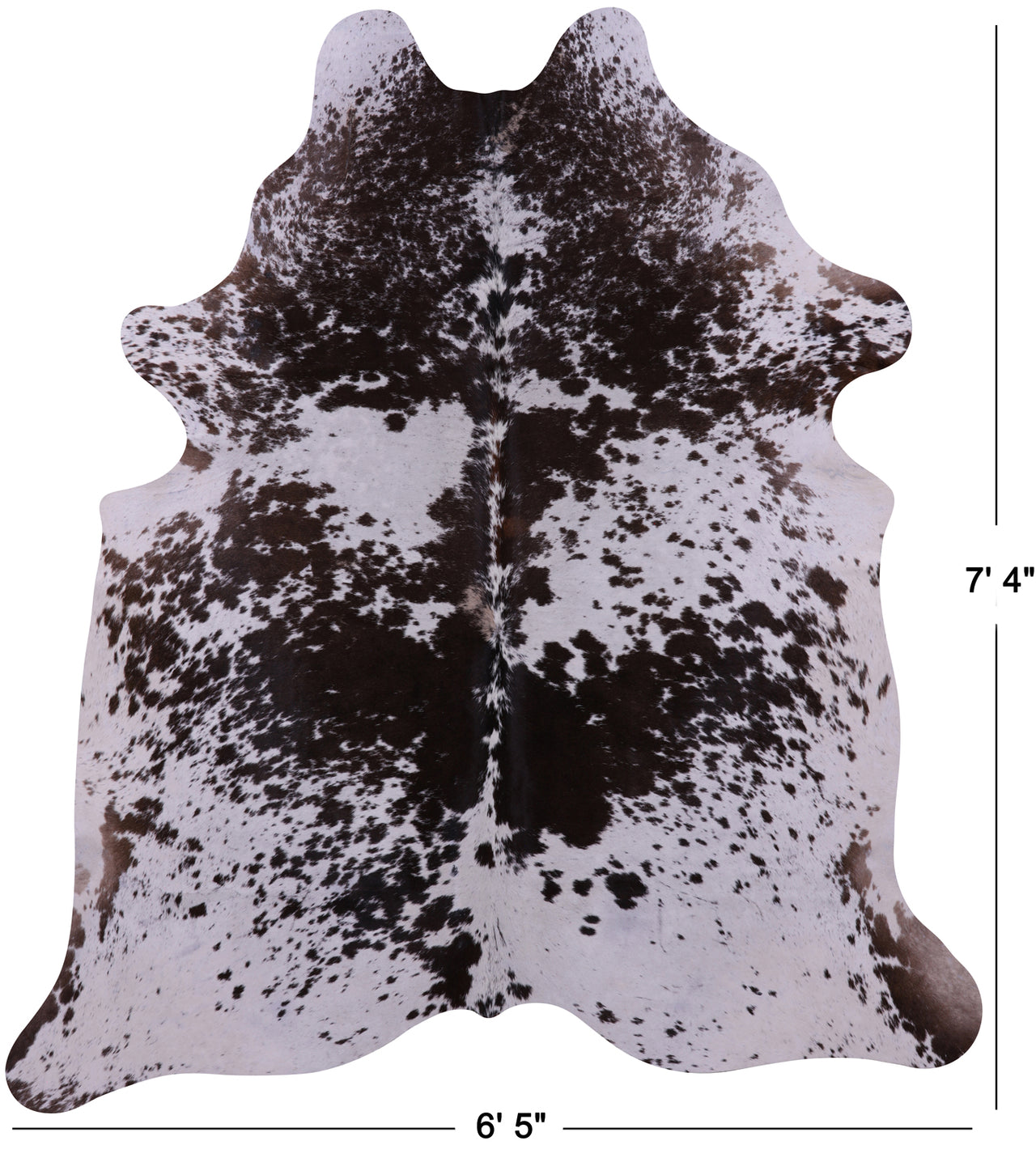 Brown Salt & Pepper Natural Cowhide Rug - X-Large 7' 4"H x 6' 5"W