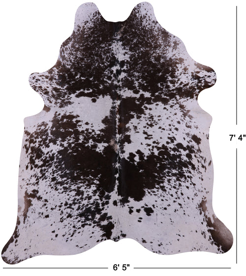 Brown Salt & Pepper Natural Cowhide Rug - X-Large 7' 4