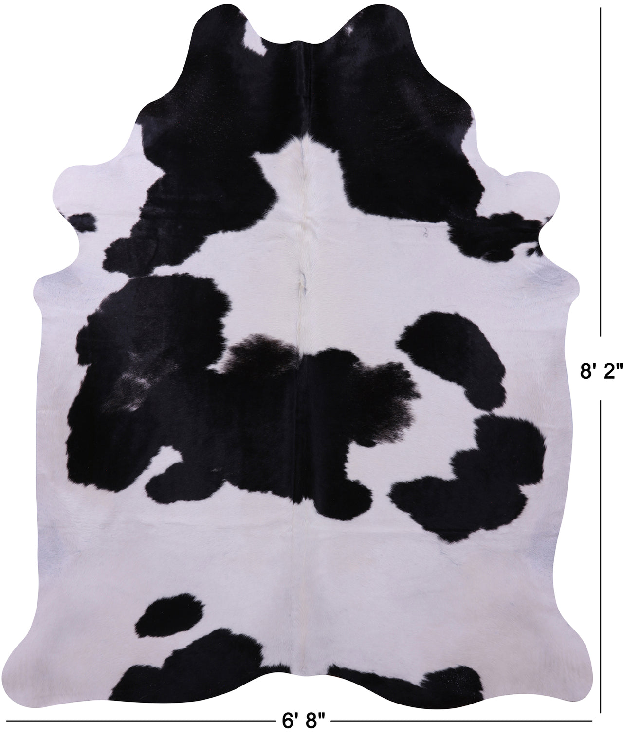 Black & White Natural Cowhide Rug - XX-Large 8' 2"H x 6' 8"W