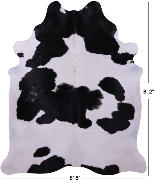 Black & White Natural Cowhide Rug - XX-Large 8' 2