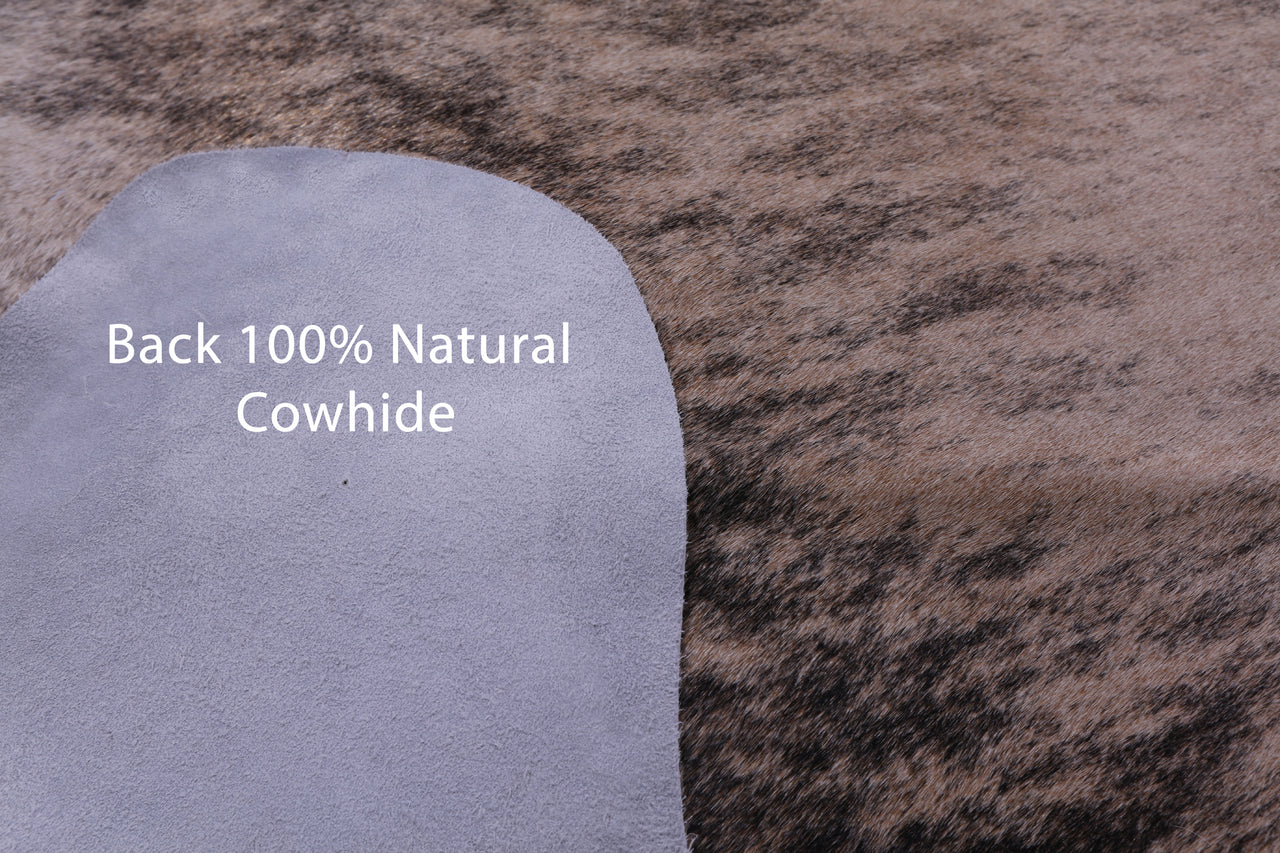 Light Brindle Natural Cowhide Rug - X-Large 7' 7"H x 6' 8"W