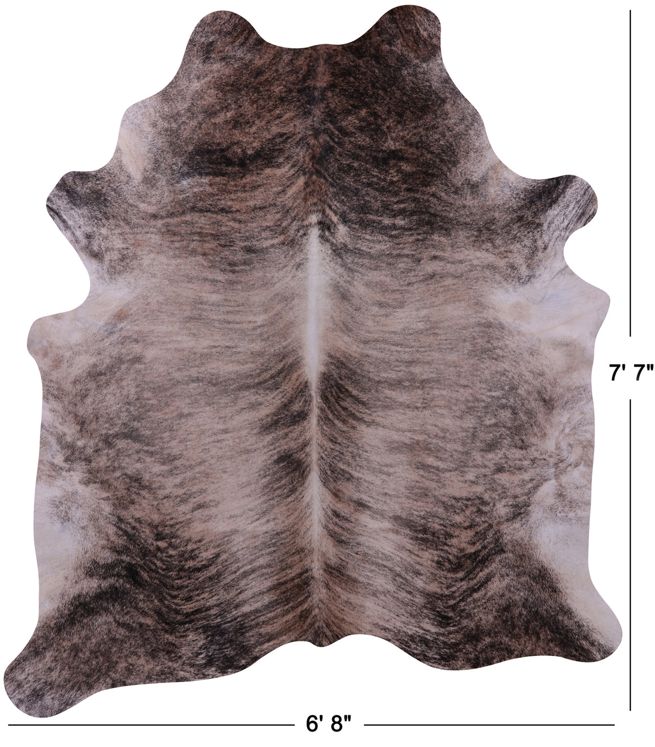 Light Brindle Natural Cowhide Rug - X-Large 7' 7"H x 6' 8"W