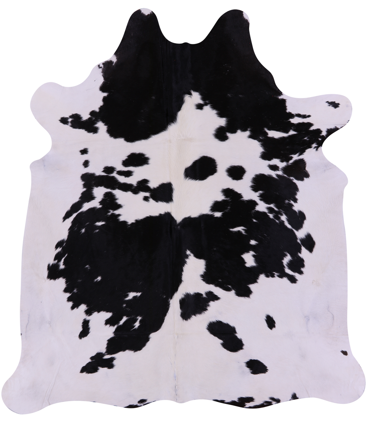 Black & White Natural Cowhide Rug - X-Large 7' 5"H x 6' 7"W