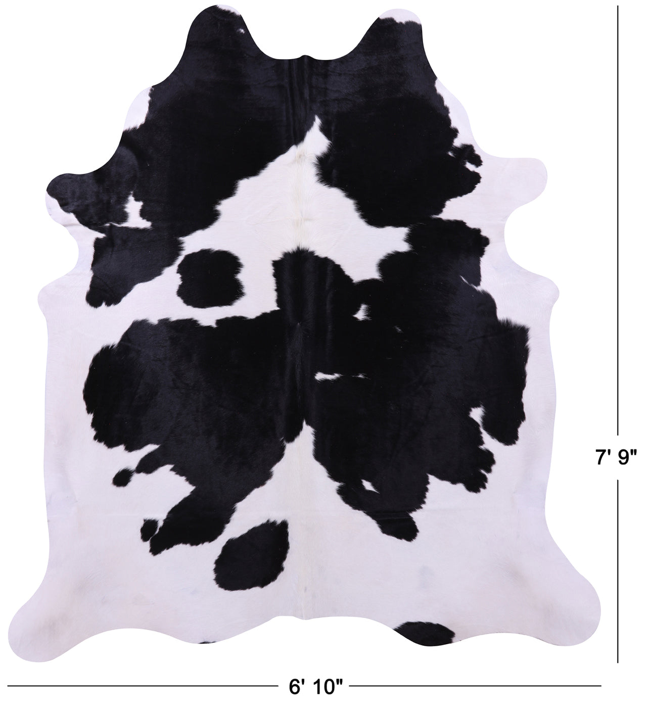 Black & White Natural Cowhide Rug - XX-Large 7' 9"H x 6' 10"W
