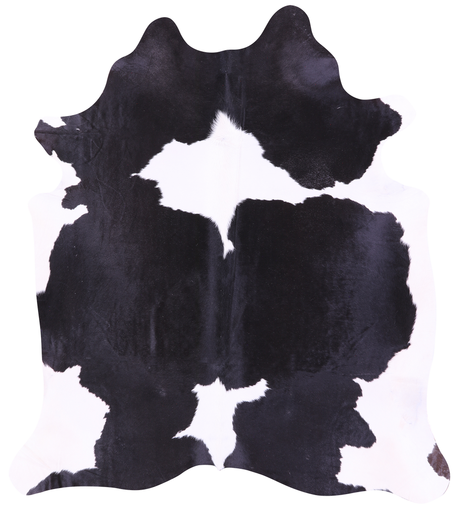 Black & White Natural Cowhide Rug - XX-Large 7' 8"H x 6' 9"W