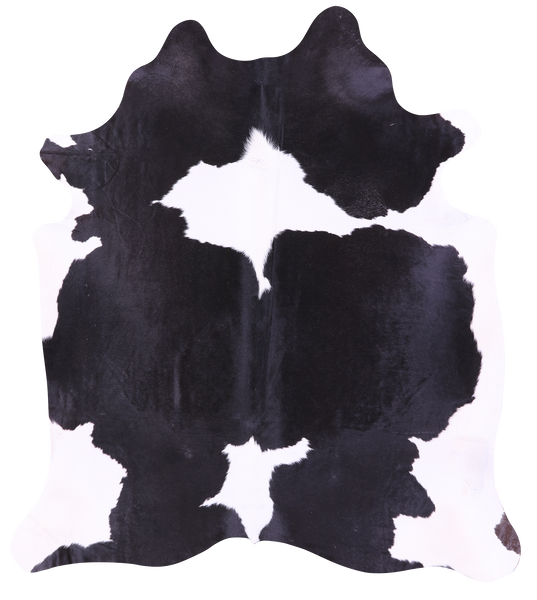 Black & White Natural Cowhide Rug - XX-Large 7' 8"H x 6' 9"W
