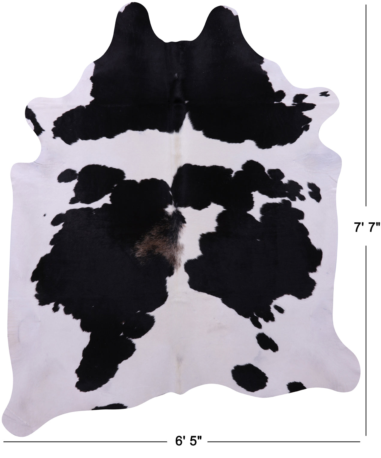 Black & White Natural Cowhide Rug - X-Large 7' 7"H x 6' 5"W