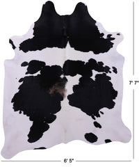 Thumbnail for Black & White Natural Cowhide Rug - X-Large 7' 7