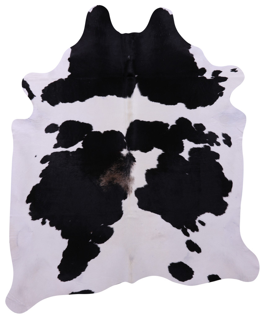 Black & White Natural Cowhide Rug - X-Large 7' 7"H x 6' 5"W